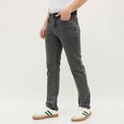 Men's Charcoal Black Slim Fit Faded Jeans, गहरा ग्रे, small