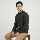 Men Olive Green Cotton Casual Shirt, ओलिव, small