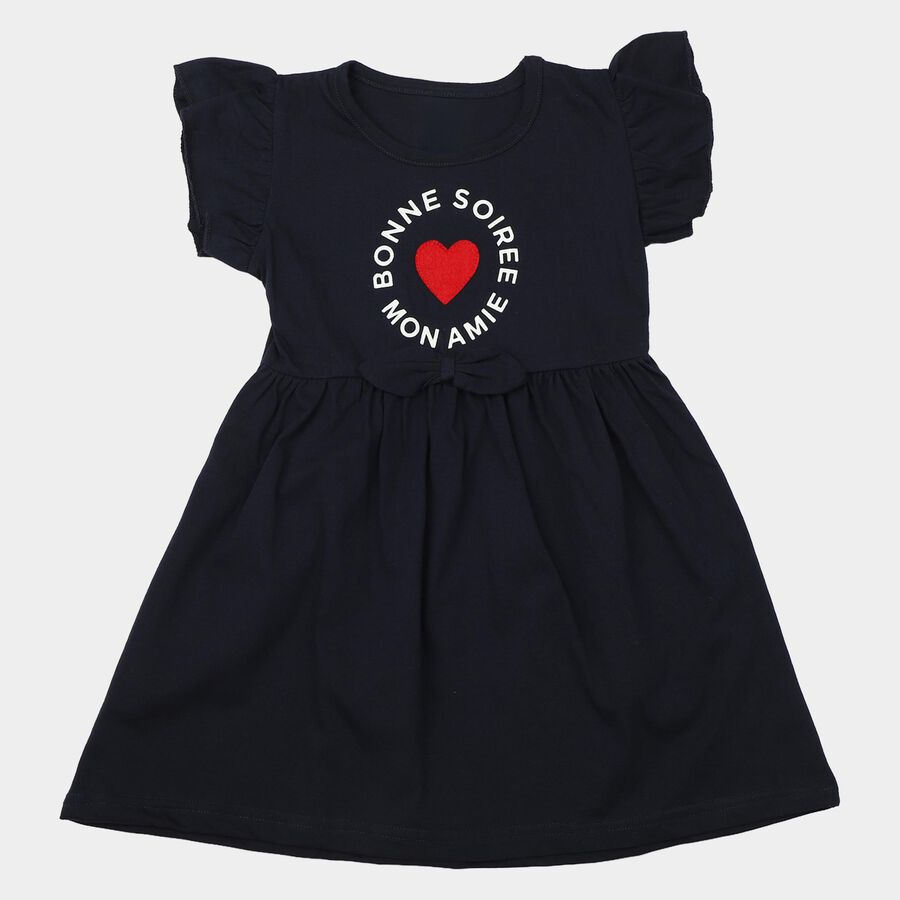 Girls' Frock, Navy Blue, large