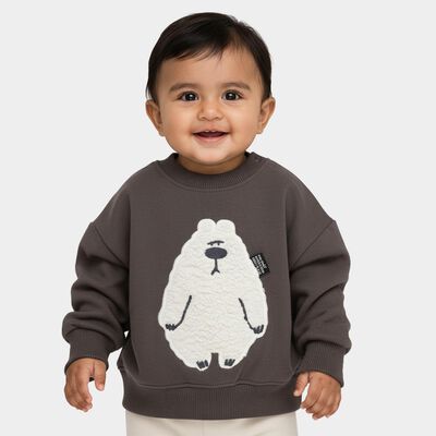 Infants Dark Charcoal Crew Neck Casual Sweatshirt