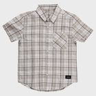 Boys Light Grey Button-Down Casual Shirt, Light Grey, small