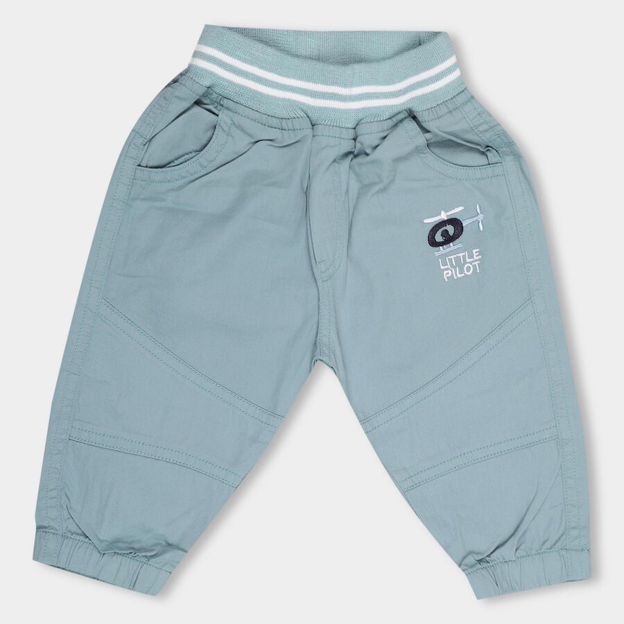 Infants' 100% Cotton Trouser, Teal Blue, large image number null