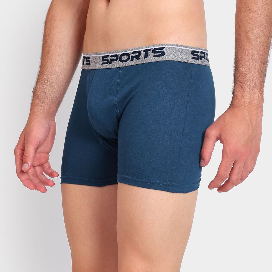 Men's 100% Cotton Trunks, Teal Blue, large image number null