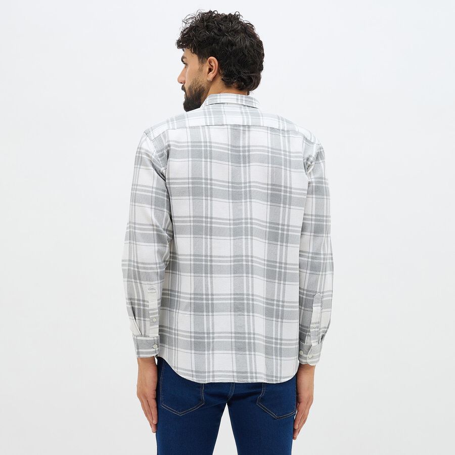 Men's 100% Cotton Casual Shirt, Light Grey, large image number null