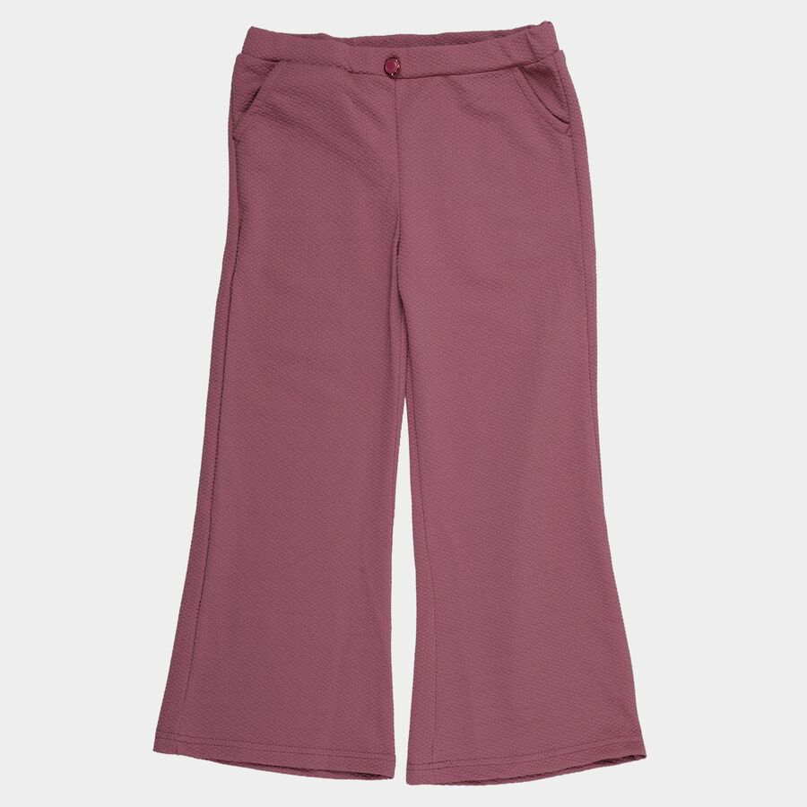 Girls' Pink Relaxed Fit Tie-Front Trousers, Pink, large
