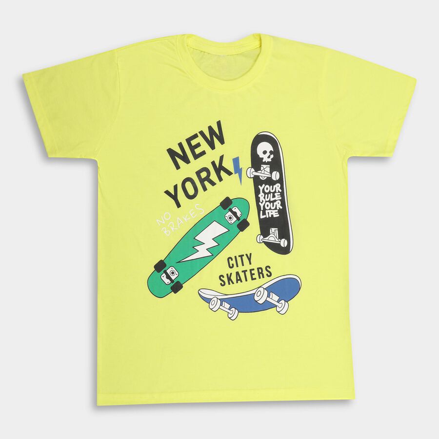 Boys' Half Sleeves T-Shirt , Yellow, large image number null