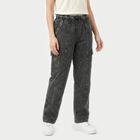 Women's Dark Grey Straight Fit Cargo Track Pants, गहरा ग्रे, small