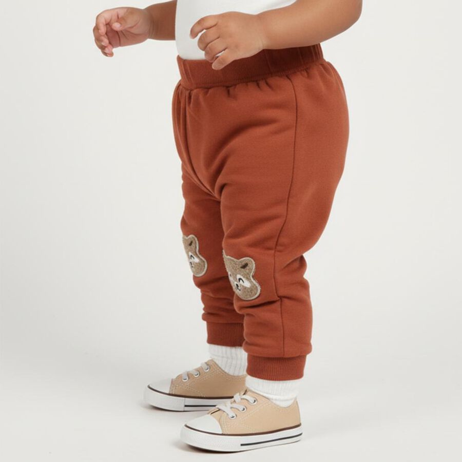 Infants Rust Brown Animal Patch Cotton Blend Pyjama, Brown, large image number null