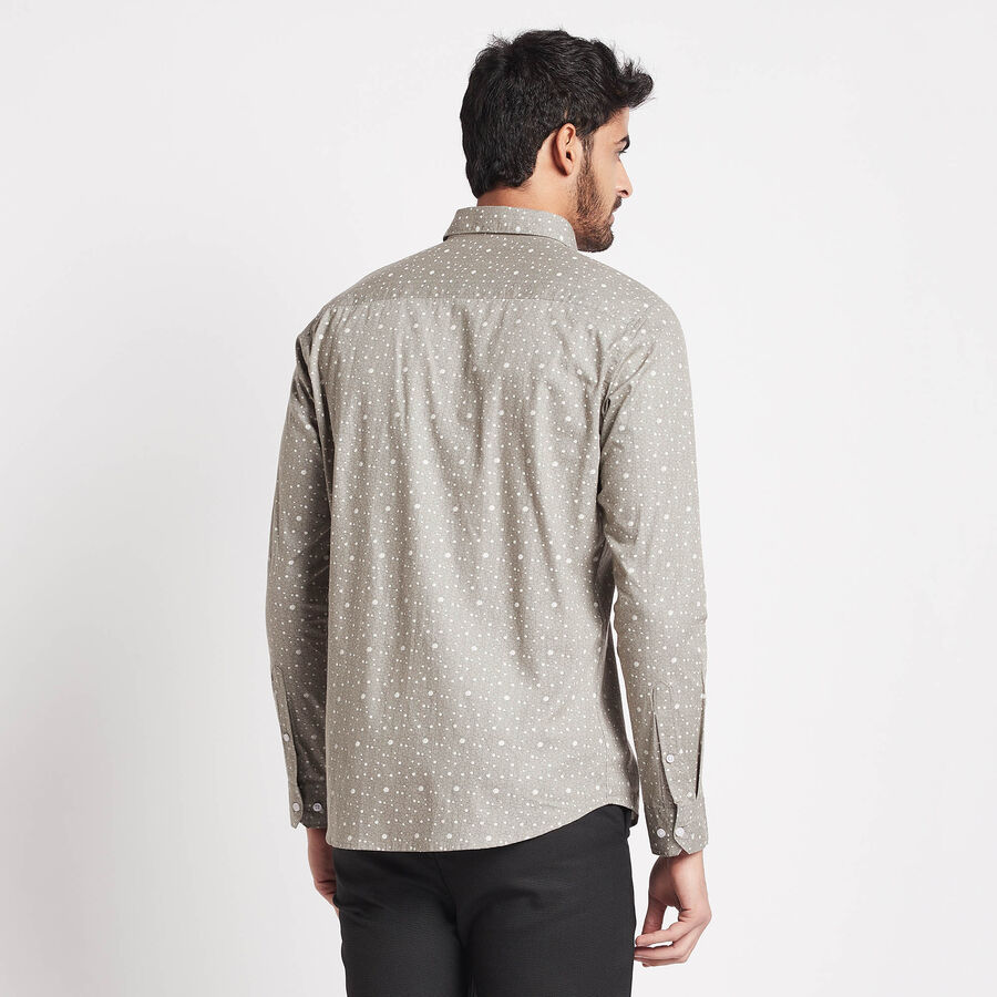 Cotton Printed Casual Shirt, Dark Grey, large image number null