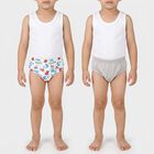 Boys Grey Regular Fit Printed Briefs, Light Grey, small