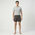 Men's Grey Regular Fit Solid Boxers, गहरा ग्रे, small