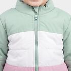 Infants Mint Green Stand Collar Puffer Jacket, Light Green, small