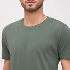 Men's Round Neck Half Sleeves T-Shirt, Dark Green, small image number null