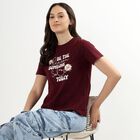 Ladies' Round Neck T-Shirt, Wine, small image number null