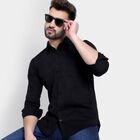 Cotton Solid Casual Shirt, Black, small image number null