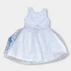 Girls' Light Blue Sequin and Floral Party Wear Frock, Light Blue, small image number null