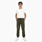 Boys Olive Green Regular Fit Jogger Trousers, Olive, small image number null