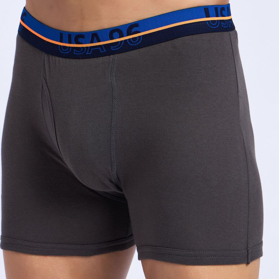 Men's 100% Cotton Trunks, गहरा ग्रे, large image number null