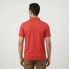 Men's Red Polo Neck Casual T-Shirt, Red, small