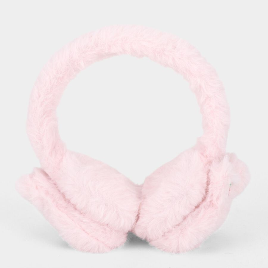 Girls' Soft Baby Pink Animal Face Fluffy Earmuffs, Assorted, large image number null