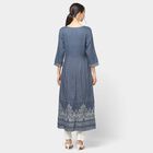 3/4Th Sleeves Flared Kurta, Navy Blue, small image number null