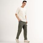 Men's 100% Cotton Slim Fit Casual Trousers, ओलिव, small image number null