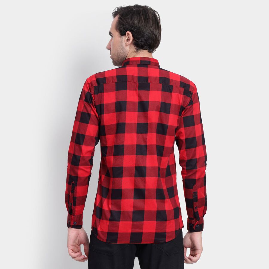 Men's 100% Cotton Casual Shirt, लाल, large image number null