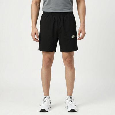 Men's Black Regular Fit Solid Shorts