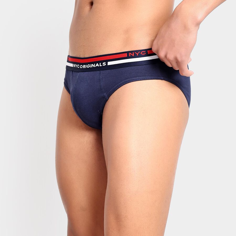 Men's 100% Cotton Briefs , Navy Blue, large