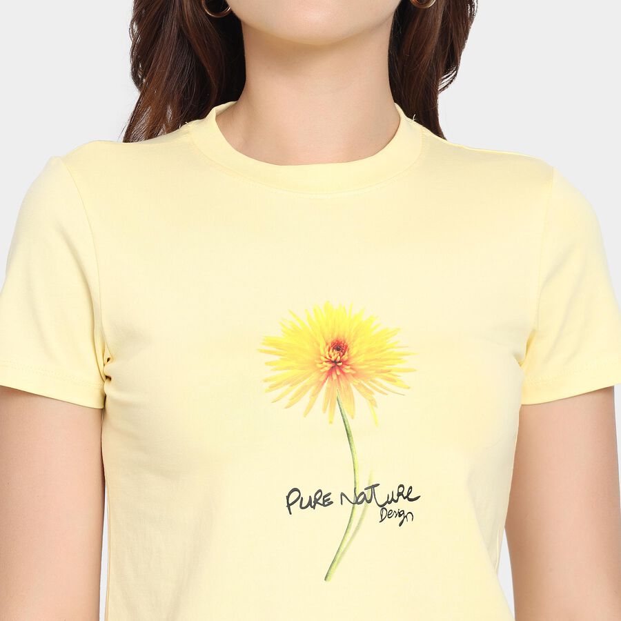 Ladies'  Crop  Top, Yellow, large