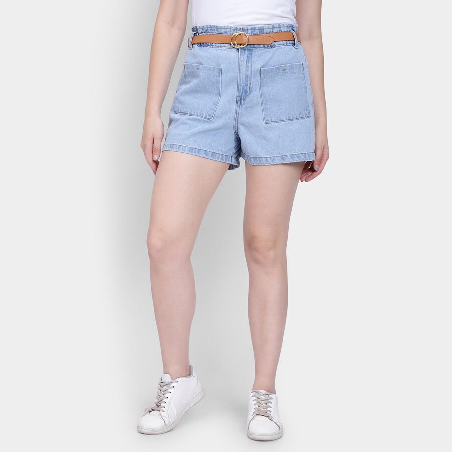 Ladies' 100% Cotton Shorts , Light Blue, large image number null