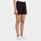 Women's Brown Regular Fit Drawstring Shorts, Brown, small