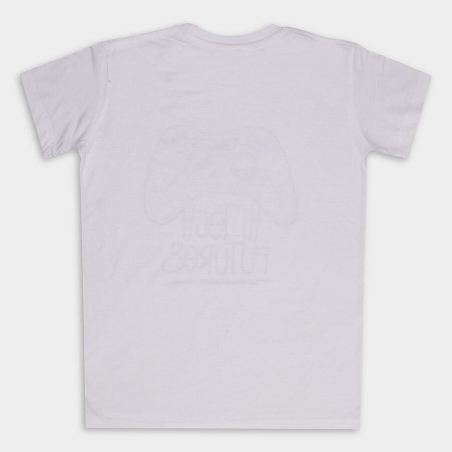 Boys' Half Sleeves T-Shirt, सफ़ेद, large image number null