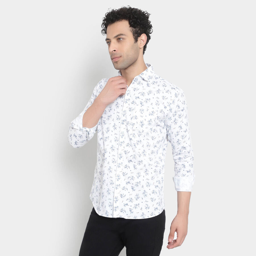 Cotton Printed Casual Shirt, White, large image number null