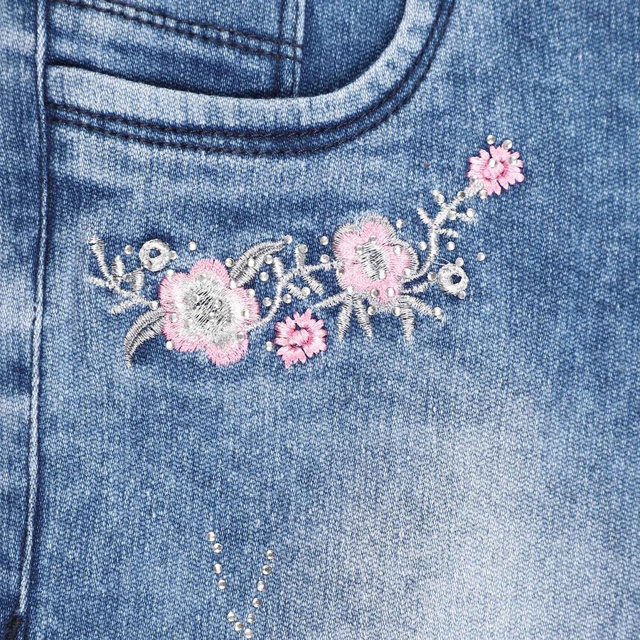 Girls Embellished Jeans, Dark Blue, large image number null