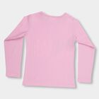 Girls' Light Pink Round Neck Casual Printed Top, लाइलेक, small image number null
