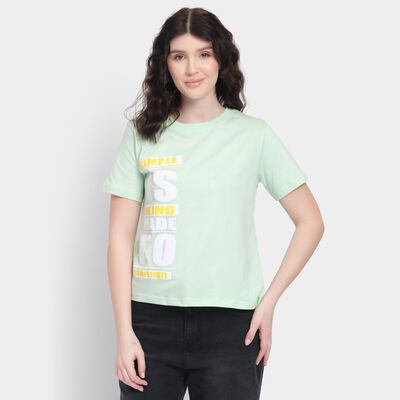 Ladies' 100% Cotton Round Neck T-Shirt