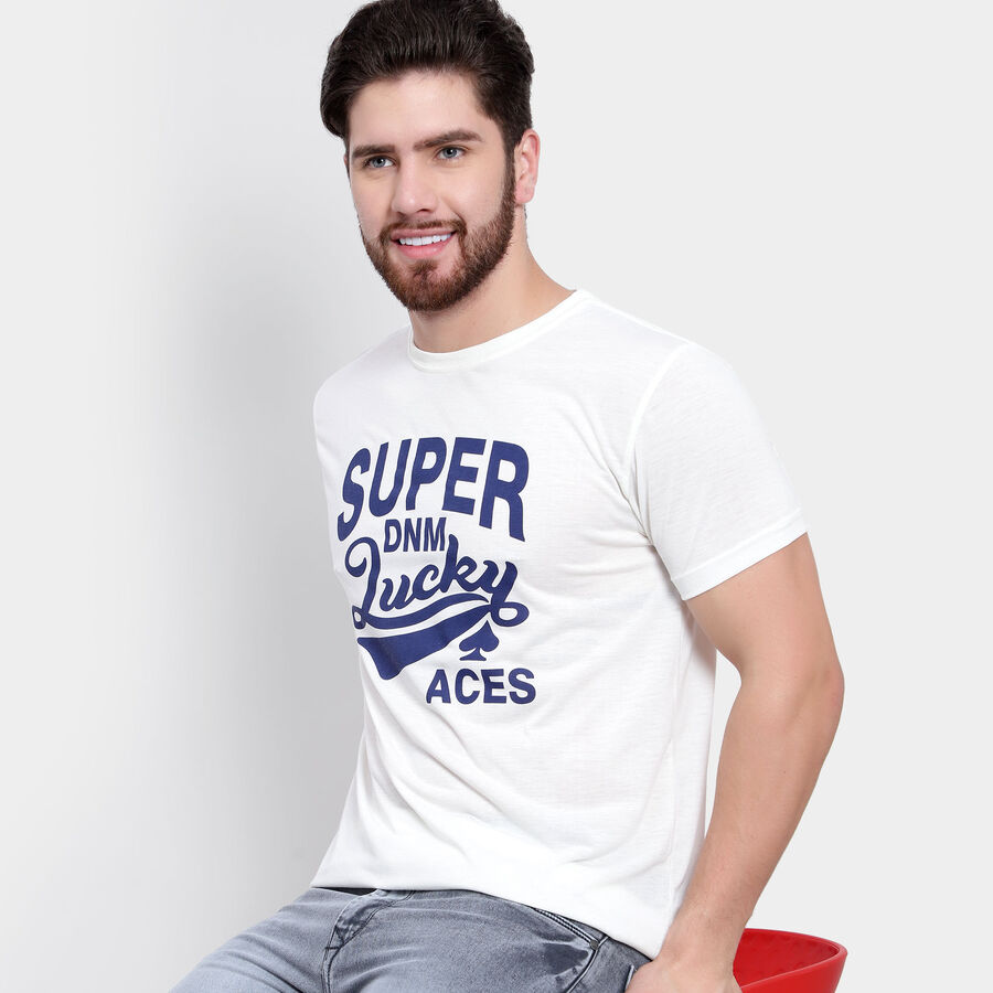 Round Neck T-Shirt, White, large image number null