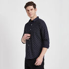 Cotton Printed Casual Shirt, Navy Blue, small image number null