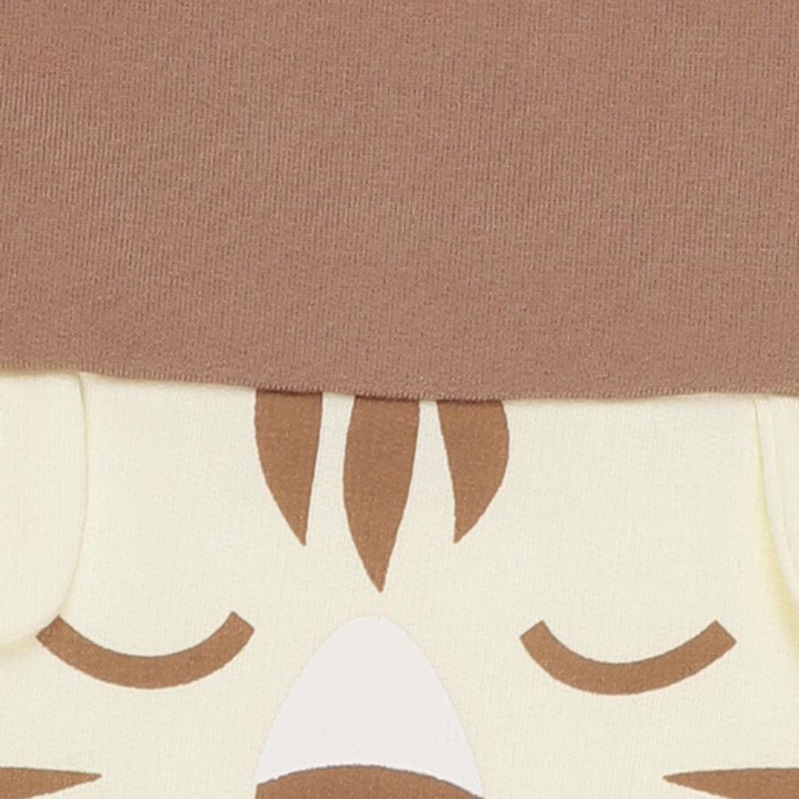 Infants Cream and Brown Round Neck Casual Sweatshirt, गहरा पीला, large image number null