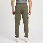Men's Olive Green Slim Fit Cargo Jogger, ओलिव, small