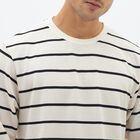 Men's Off-White Crew Neck Casual Full Sleeve T-Shirt, Off White, small image number null