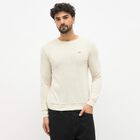 Men's Off-White Crew Neck Casual Pullover, ऑफ व्हाइट, small image number null