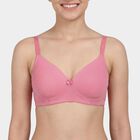 Women's Pink Padded Wireless Seamless T-Shirt Bra, Pink, small
