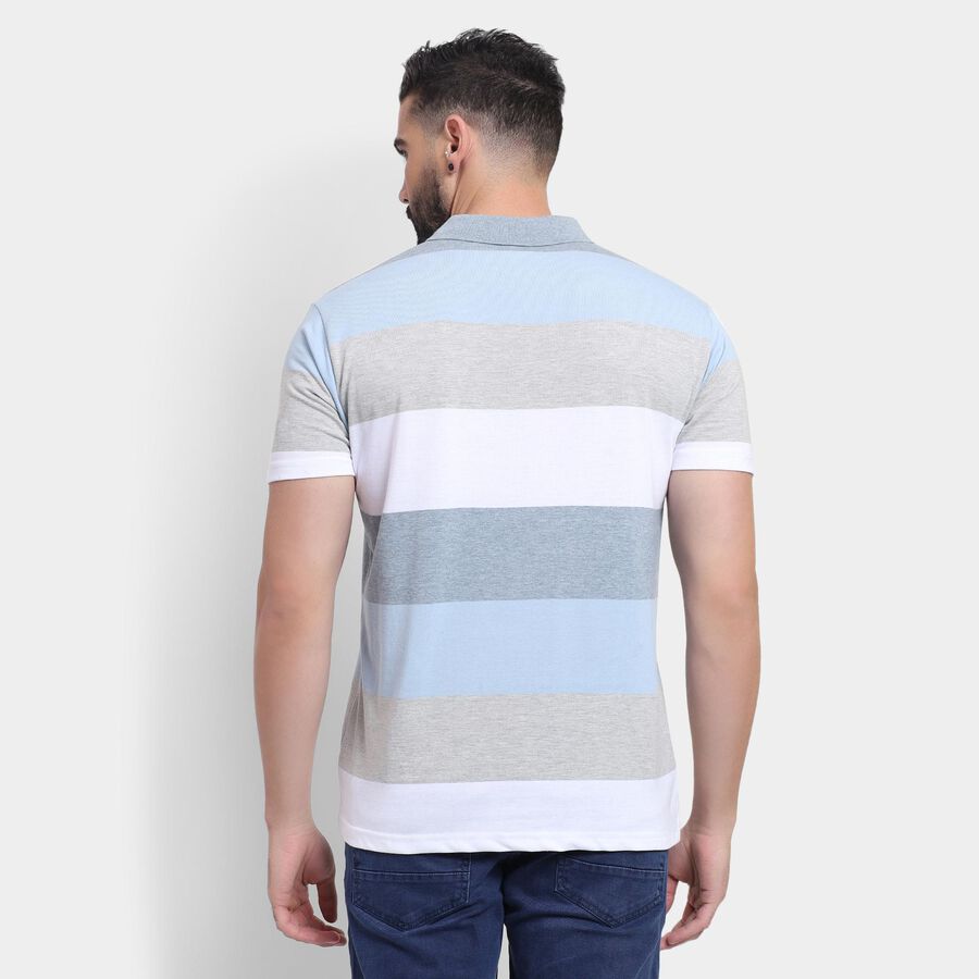Men's Collared Half Sleeves T-Shirt , Light Blue, large image number null