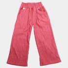 Girls Pink Wide Leg Elastic Waist Trousers, Pink, small