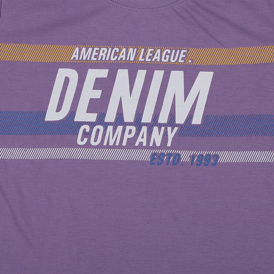 Boys' Half Sleeves T-Shirt, लाइलेक, large