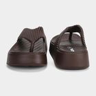 Women's Brown Platform Flip-Flops, भूरा, small