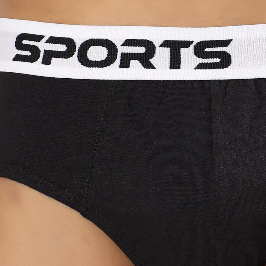 Men's 100% Cotton V-Cut Briefs , Black, large image number null