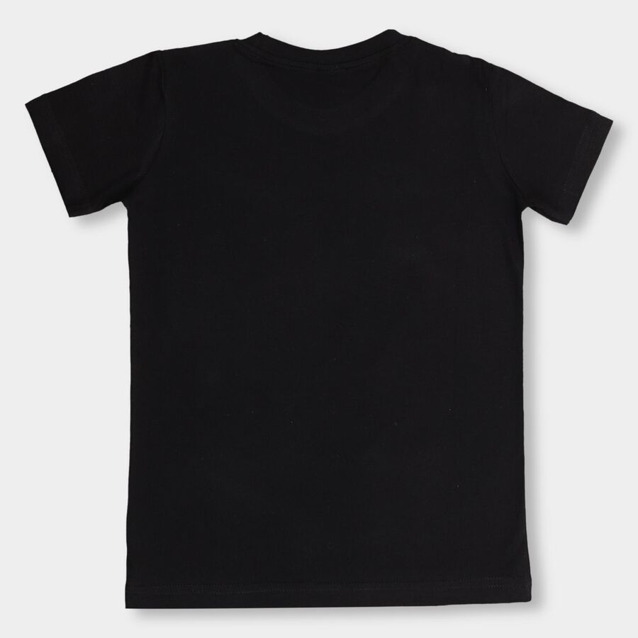 Boys' 100% Cotton Half Sleeves T-Shirt , काला, large image number null